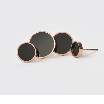 

Roman Numeral earrings high quality stainless steel fashion white or black ceramic stud earrings for men and women