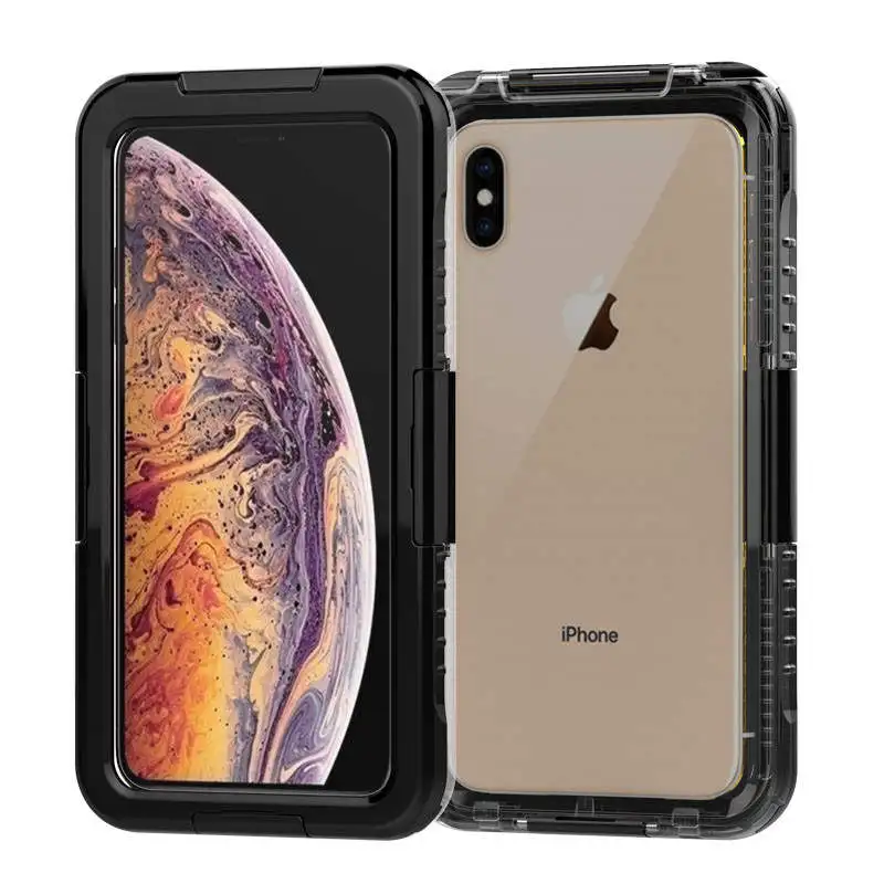 Black IXP68 водонепроницаемый телефон чехол для iPhone 6 6s 7 7plus 8 8 Plus X XS XR XS Max чехол для плавания Дайвинг водонепроницаемый ТПУ покрытие для чехла - Цвет: Black