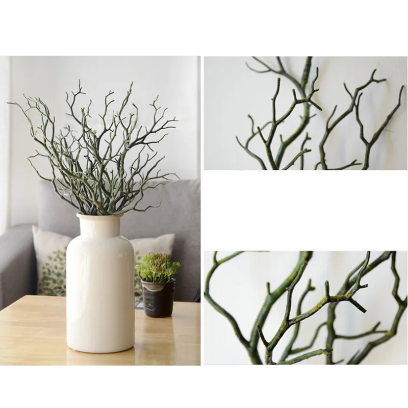 Искусственное дерево ветка из белого пластика маленькое сушеные ветки растение