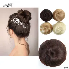 Xuanguang sintético chignon preto marrom mix cor 30g almofada de Pane de cabelo пончик-шиньон borracha extensъyes de cabelo