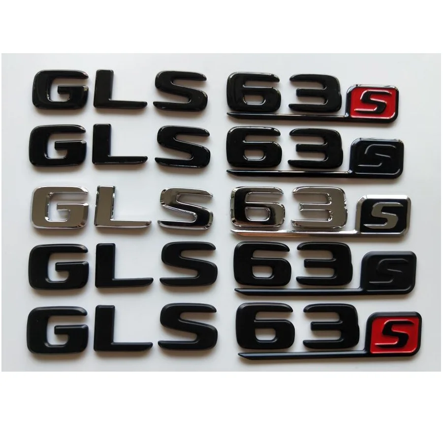 

Chrome Black Letters Number Trunk Badges Emblems Emblem Badge Sticker for Mercedes Benz W166 X166 SUV GLS63s GLS63 S AMG