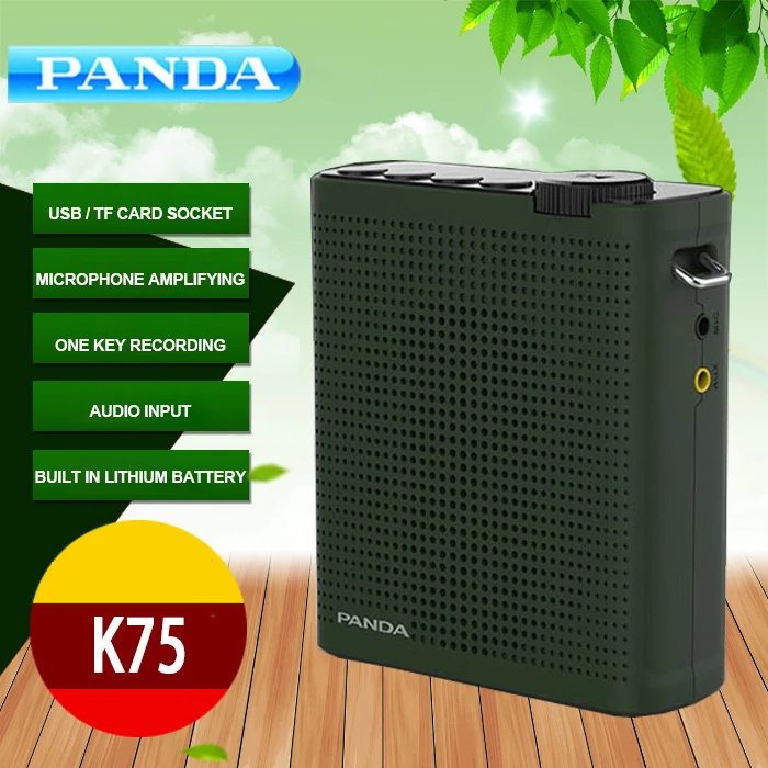 Panda K75 портативный беспроводной усилитель голоса 2200 мАч мегафон с микрофоном обучение продвижение мини динамик поддержка TF AUX USB