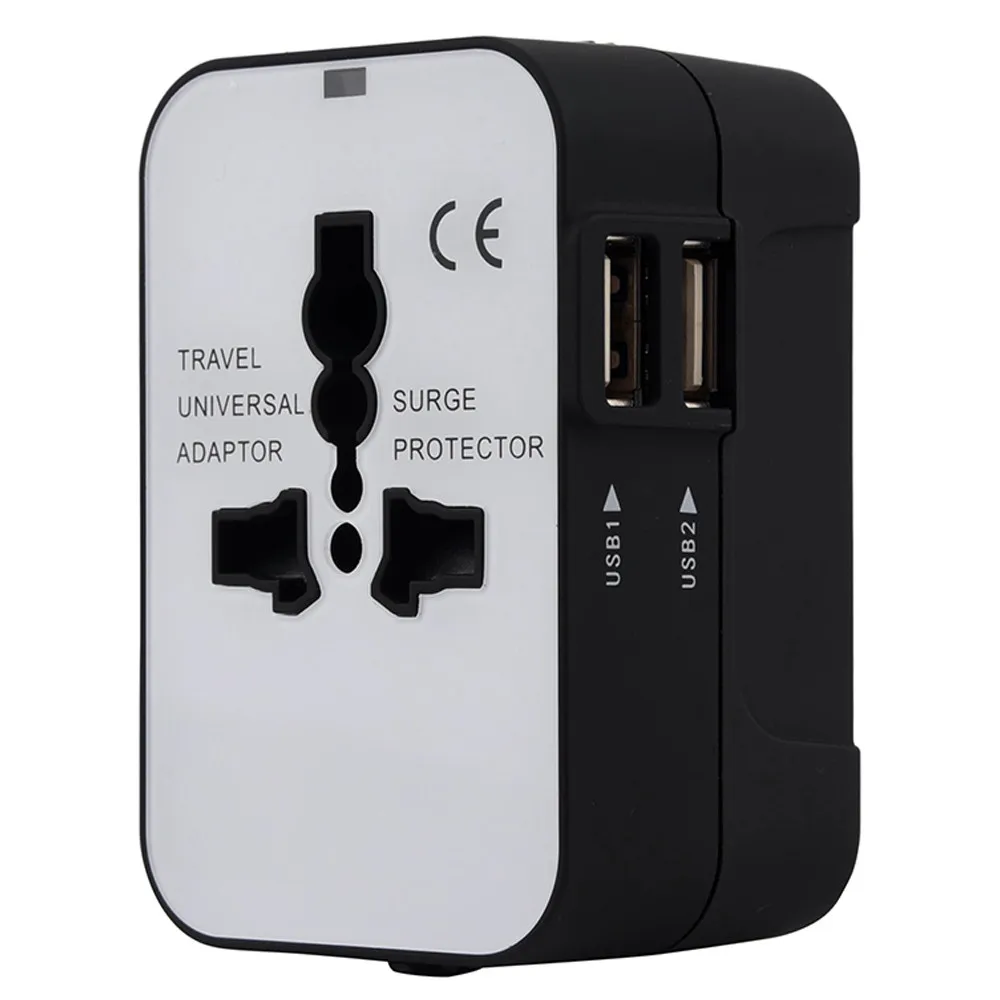 Универсальный DC 5 V/2.1A USB адаптер для путешествий Быстрый Зарядное устройство с двумя USB конвертер настенных розеток Мощность все технические характеристики KY62