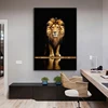 Lion in the Dark Oil Painting Canvas Wall Art Animals Posters And Prints Lions Decorative Pictures Living Room Wall Decor Mural 2