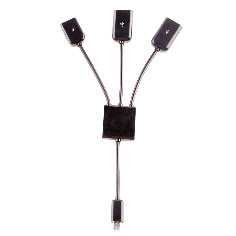 3 в 1 Micro USB концентратор для мужчин и женщин двойной USB 2,0 хост OTG Кабельный адаптер-переходник удлинитель универсальный для мобильных телефонов