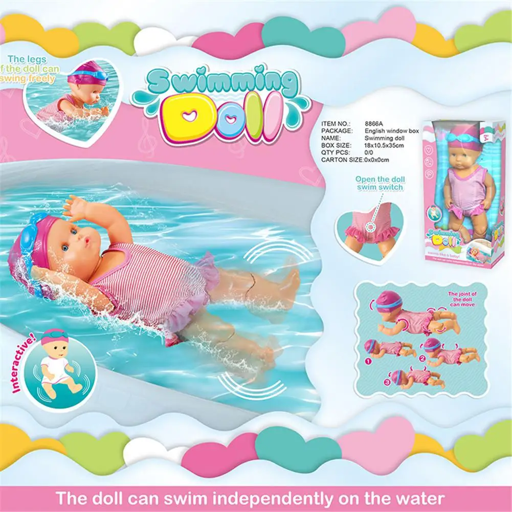 Elektrische Schwimmpuppe Wasserdicht Brustschwimmen Float Wasser Baby Toy DE 