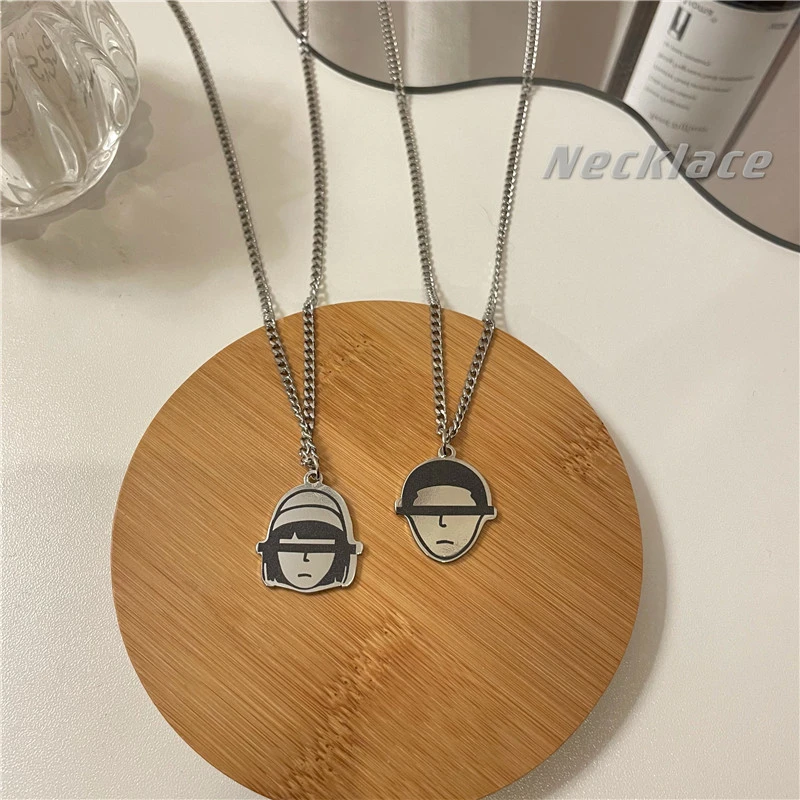 collares para mujer regalos para hombre originales hombre Collar moderno de acero inoxidable Para Mujer, colgante de pareja de Avatar masculino y femenino, accesorios de Hip Hop, Collares Para Mujer Collares
