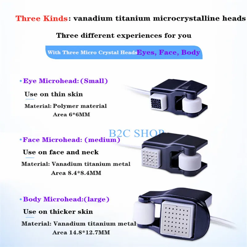 Ванадиевый титановый радиочастотный мезотерапевтический пистолет для лифтинга лица инструмент для красоты 3 наконечника мезо Микрокристаллическая ручка