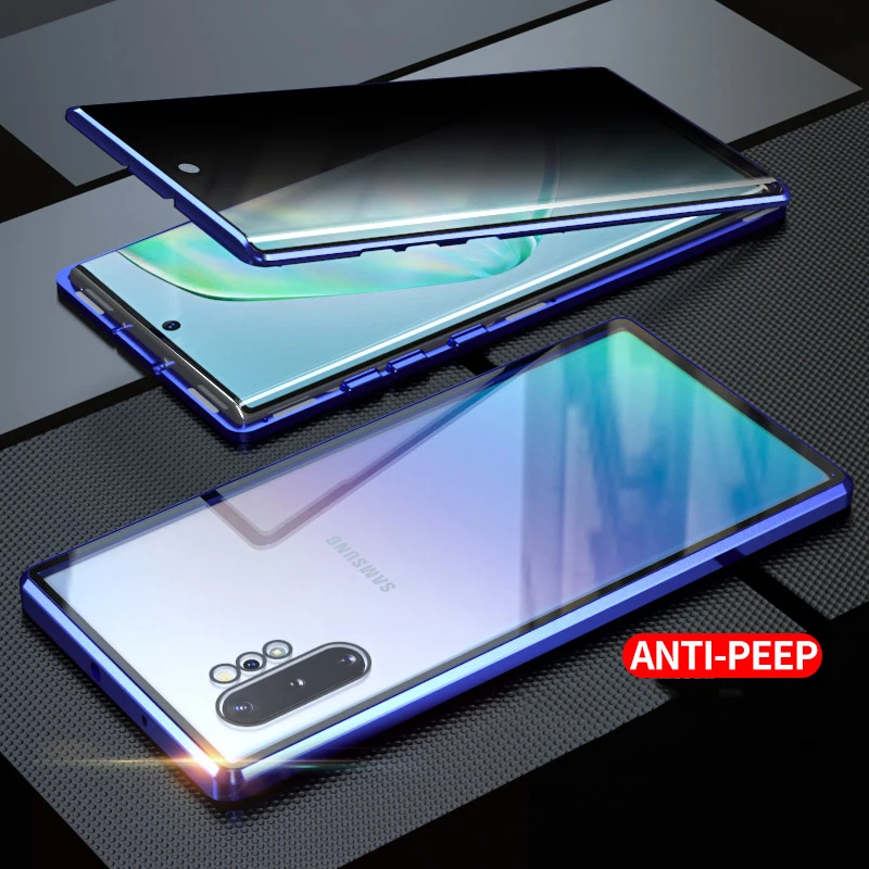 Высококачественный металлический чехол для samsung Galaxy Note 10/Plus/Note 9/Note 8, роскошный чехол из закаленного стекла
