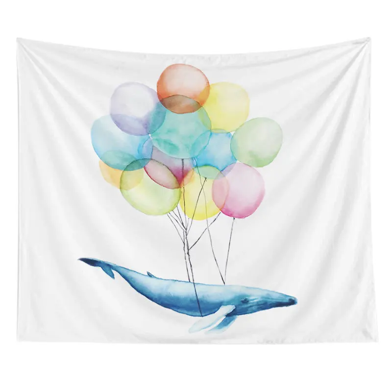 

Cartoon Multicolor Balloons Tapestry Animal Dolphin Canvas Prints Tapestry Art Kid Room Hanging Wall Cloth Decoration