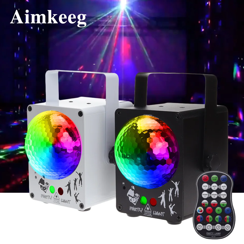 Aimkeeg LED Disco Laser Light RGB Projector Stage Party Lights DJ Lighting  Effect for home Wedding Christmas Decoration