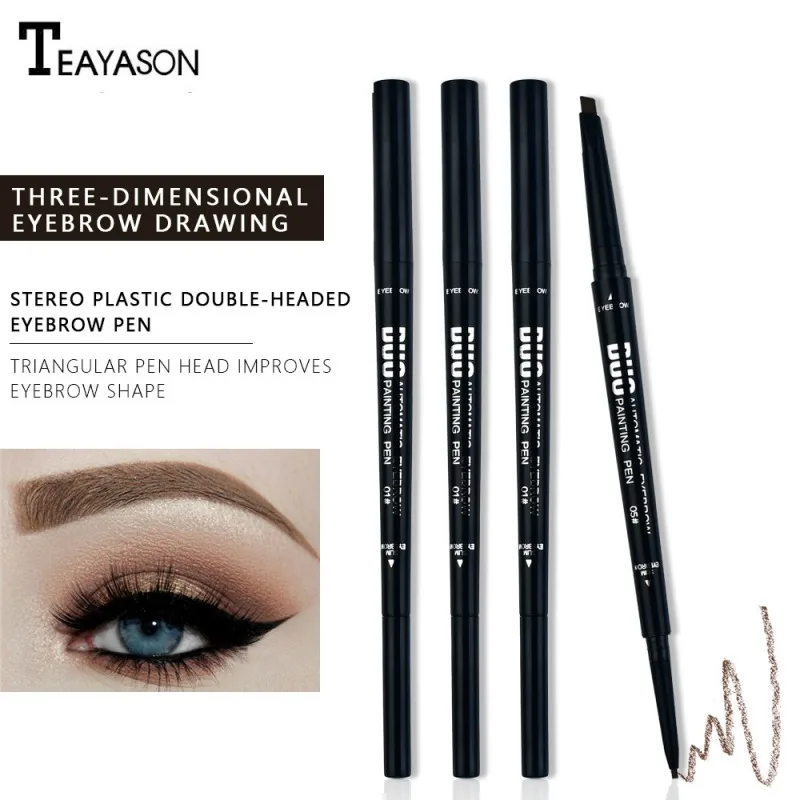 Waterproof Dual-Use Automatic Rotating Double-Headed Triangle Automatic Eyebrow Pencil
