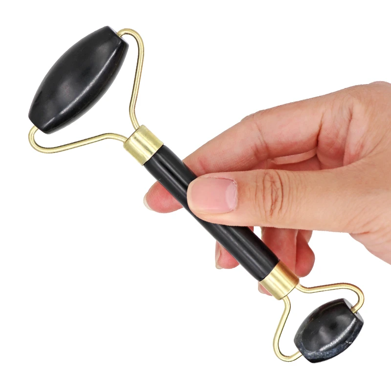 Massaggiatore A Rulli In Pietra Di Giada Per Il Viso Quarzo Rosa Pietra Naturale Dimagrante Mento Lift Up Rullo Facciale Strumenti Di Bellezza Cura De