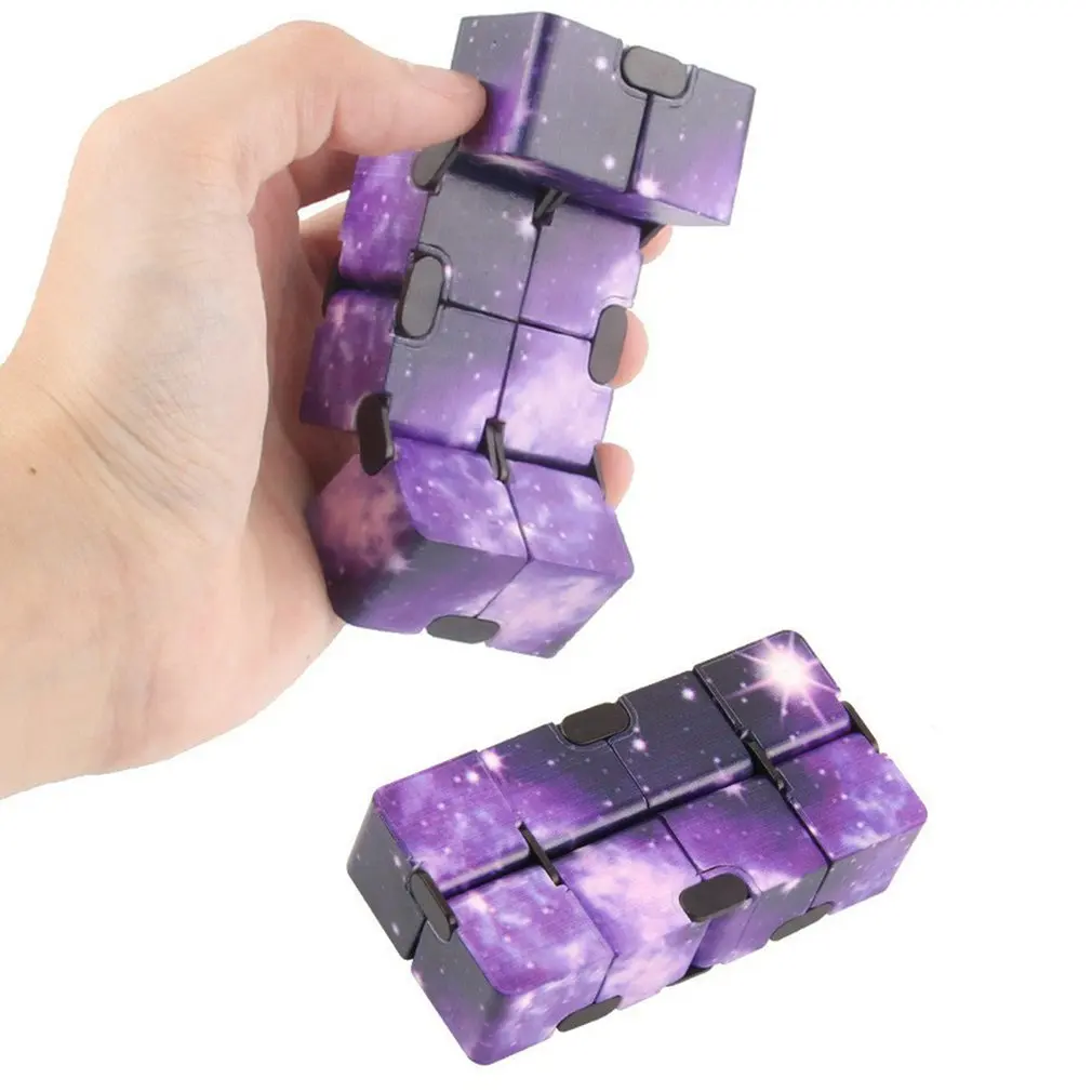 infinity cube galaxy fidget toy anti stress relief hand flip cube anxiety sensory toy for children autism adhd magic