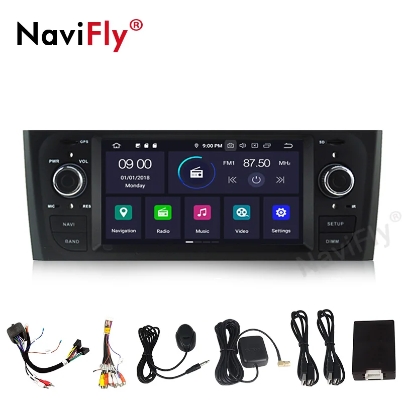 NaviFiy, 6,1 дюймов, Android 9,0, 4 Гб ОЗУ, 64 Гб ПЗУ, автомобильный dvd-плеер для Fiat, viejo punto, Автомобильный мультимедийный радио, wifi, BT, gps навигация