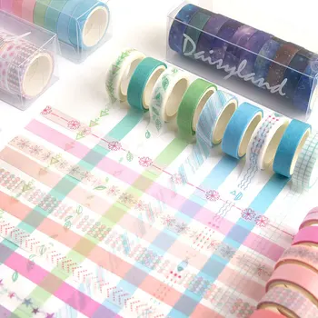 

10 Rolls Starry Sky Basic Color Washi Tape Simple Paper Masking Diy Scrapbooking Diary Stickers