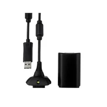 OSTENT черный 2 в 1 кабель зарядного устройства+ аккумуляторная батарея для microsoft Xbox 360 беспроводной контроллер