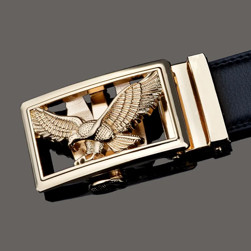 Men's belt men's eagle automatic buckle leather belt business adjustable belt men's brand leather belt Men's belt men's eagle automatic buckle leather belt business adjustable belt men's brand leather belt