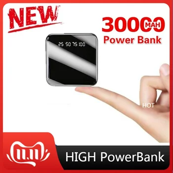 電源銀行30000mahタイプcマイクロusb大容量ledディスプレイポータブル外部バッテリー充電器iphone6 7 8 × 華為5グラム