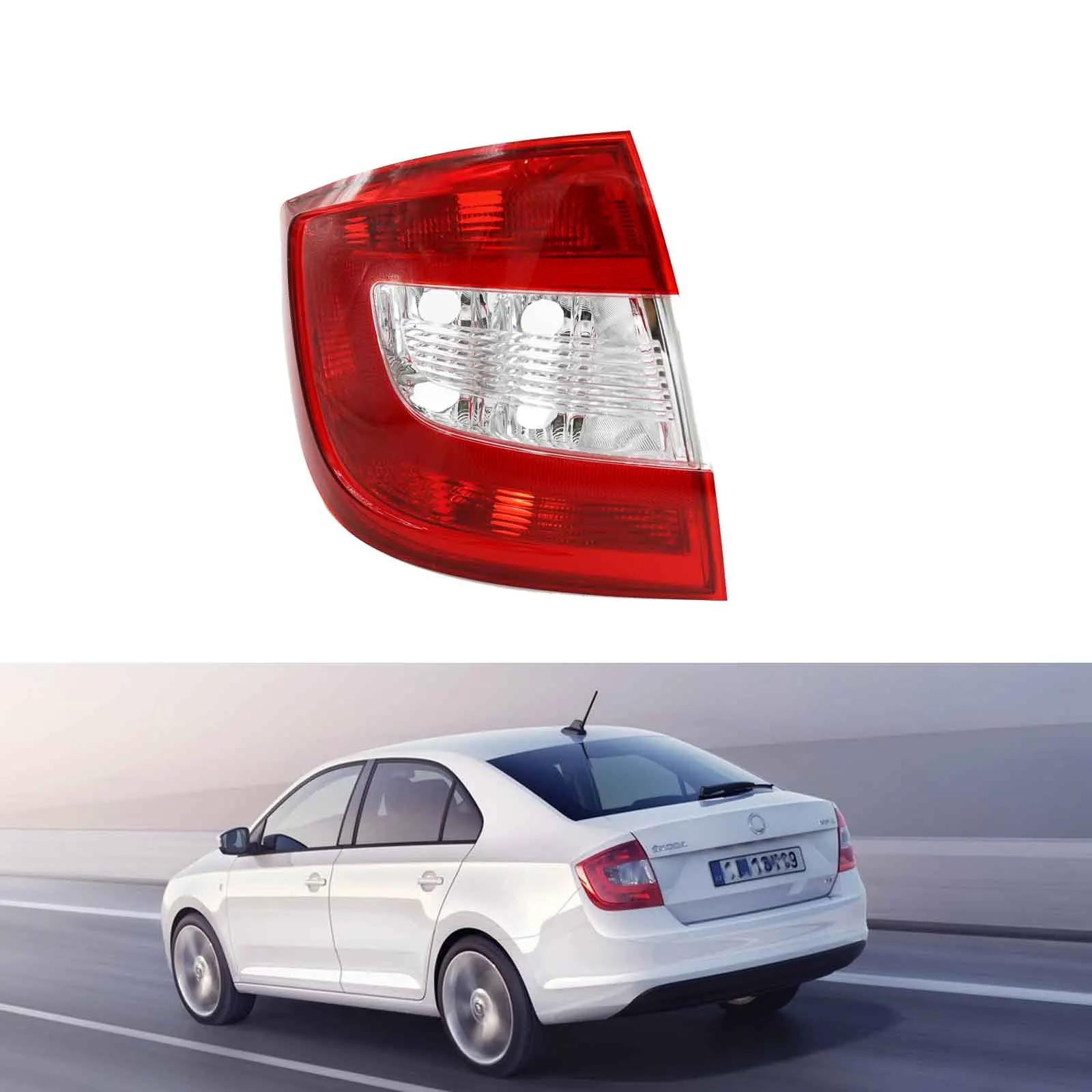 Задний фонарь для Skoda Rapid 2013 2014 2015 2016 2017 2018 левый без проводов и лампочек |