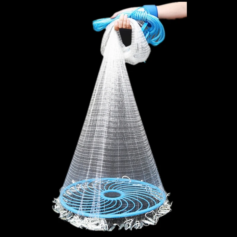 

Catch Fish Net With Disc Cast NetS Fishing Net Small Mesh USA Style Outdoor Throw Network