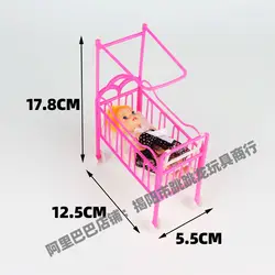 Три дюйма кровать, аксессуары для куклы, игрушечная кроватка не с москитной сеткой, Пластик игрушки аксессуары, Барби, чем кровать для