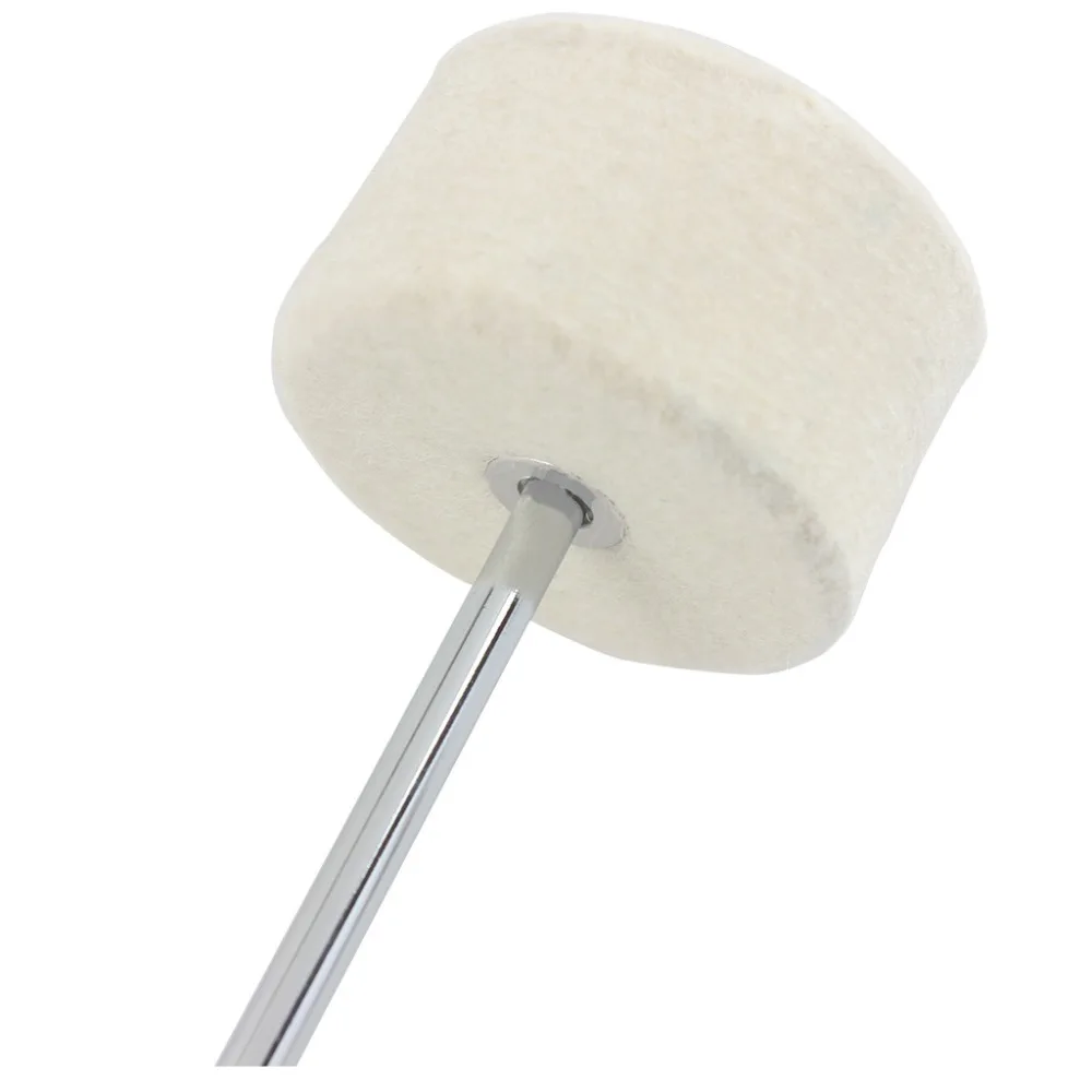 Drum Beater Stainless Steel Shank Cream-White Felt Drum Pedal Beater