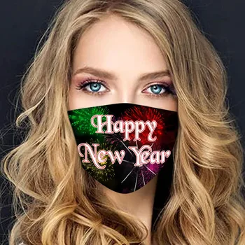 

2021 Happy New Years Mouth Caps Unisex Adult Reusable Face Mask Washable Pollution Cover Face Masks Protective Mondkapjes