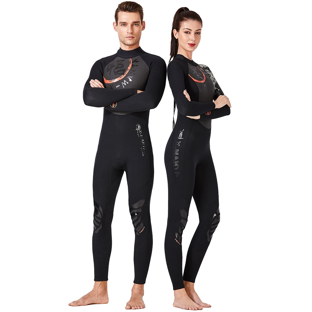 3MM Neoprene Women Men Full Body Wetsuits One Piece Keep Warm Diving Surf Suits 
