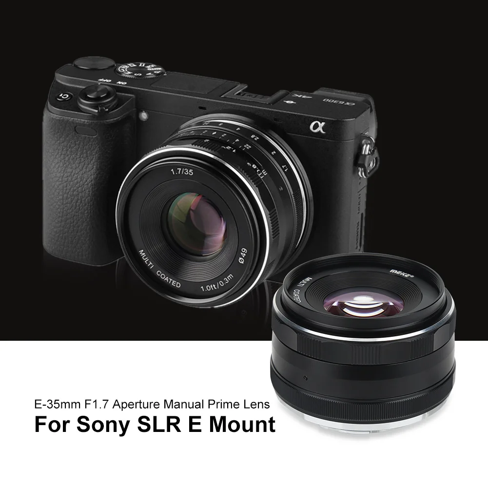 Meike MK-35-1.7 35 мм F1.7 ручная фокусировка объектива APS-C для Canon sony SLR E Mount Fuji для крепления беззеркальной камеры 4/3