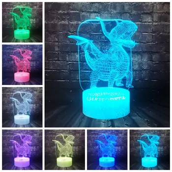 

Holiday Xmas Party Kid lamp Paper-cut dinosaur LED dinosaur world Jurassic park Theme Cartoon Smart Touch Crack Base Night Light