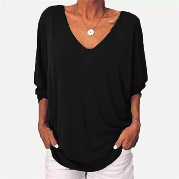 

Womens Sexy loose blouses Fashion Women Solid Color Basic shirts top Casual Ladies Long Sleeve Shirt Blouse Tops blusa feminina