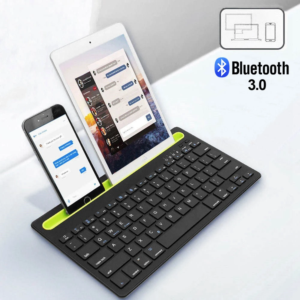 

Bluetooth Wireless Computer Keyboard Mini Ultra Slim Rechargeable BT 3.0 Keybord 78 Keys Small Portable Keypad For Phone Tablet