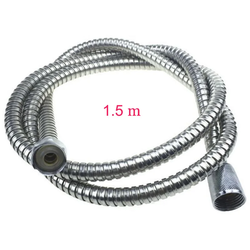 1.5m Shower Hose Шланг для душа 2 м для ванны и душа с трубы для гибкого душевого шланга Нержавеющая сталь высокое Давление Аксессуары для ванной комнаты 1,2/1,4/1,5 м - Цвет: 1.5m Shower Hose