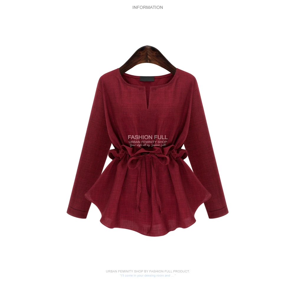 

Ruffle Lace up Top Female Long Sleeve Women's Shirt Casual Oversized Tops Clothes Korean Fashion Plus Size Blouse Women Autumn