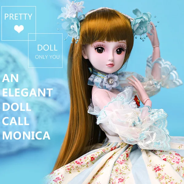 Monika UCanaan 1/3 BJD кукла 60 см/23,6 ''Высота 19 шарнирные куклы(парик Обувь Одежда волосы глаза макияж) коллекция игрушек - Цвет: Monika
