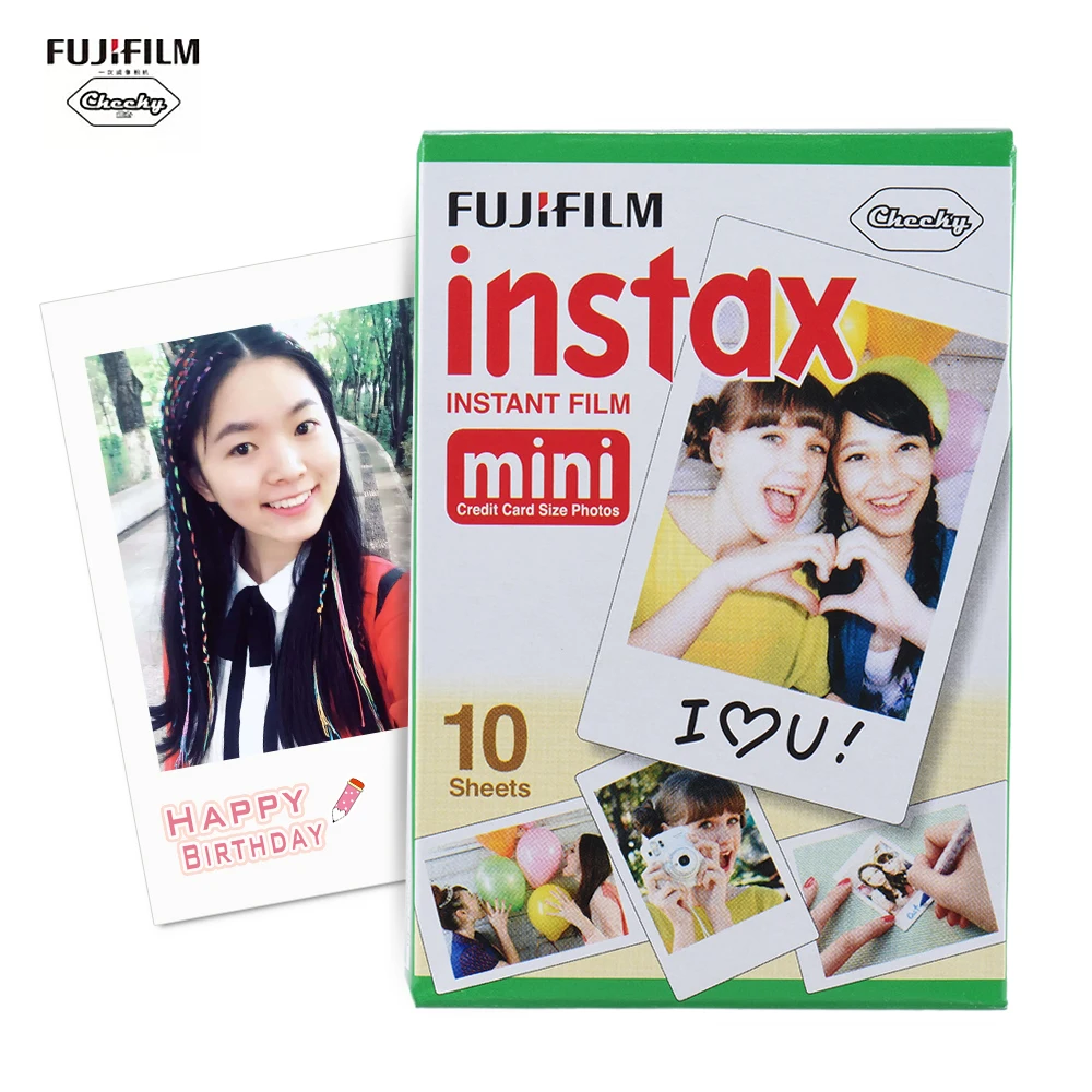 Оригинальная пленка Fujifilm Instax Mini 10-200 листов, белая фотобумага для Fuji Instax Mini 9 8 25 90 7 S, пленка+ Бесплатный подарок - Цвет: 10 sheets