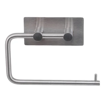 

2020 New Toilet Paper Roll Holder Wall Mount Adhesive Paper Holder Stainless Steel Brushed Finish Bathroom Towel Rack