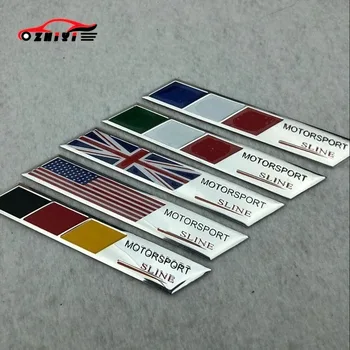 

Car sticker ornament accessories pattern has American Italy French German flag aluminum car decal The Whole Body Metal Alloy