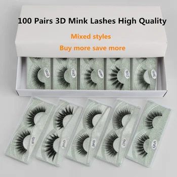 

Wholesale Eyelashes 20/30/50/100 Pairs 3D Mink Lashes Natural Fake Eyelashes Hand Made Makeup Eye Lashes 3D Mink Eyelashes