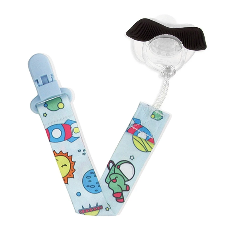 Dummy Clips Baby Pacifier Clips 3 Pack Cartoon Pacifier Holder For Girls Plastic Print Teething Clips Modern Unisex Design