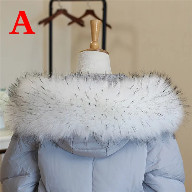 Luxury Fur Scarfs Female Shaggy Faux Fur Collar Women Winter Thicken Warm Gradient Color Artificial Fur Shwal Pashmian 80cm - Цвет: A