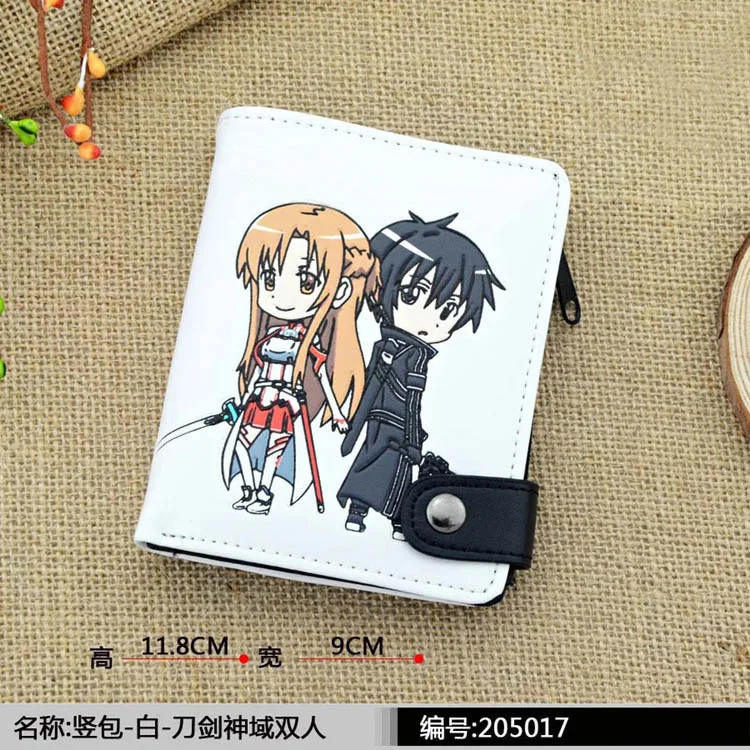 Искусство меча онлайн Аниме Синтетический кожаный кошелек Kirito & Yuuki Asuna держатель