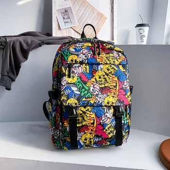 

2020 NEW Original Design Fashion Graffiti Connector Backpack & Waterproof PU Width 30cm Height 42cm Thickness 14cm