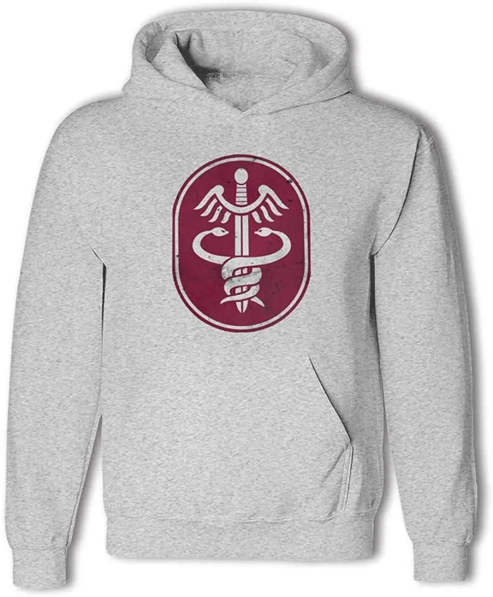 Youth Boys Girls US Army Retro Medical Command Hoody Cotton Hooded Sweatshirt Hoodies with Pocket |