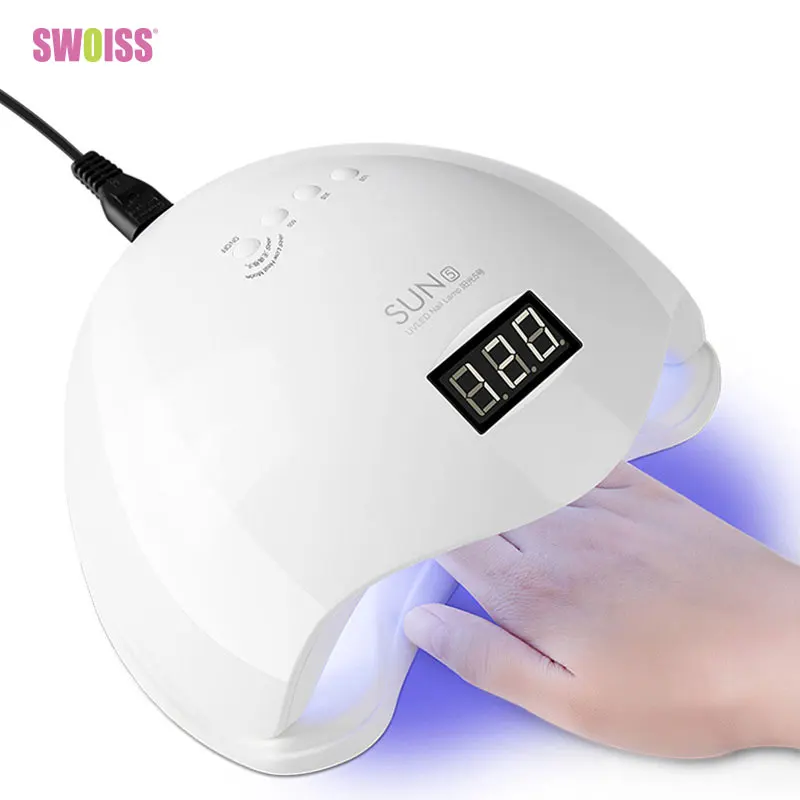 

SWOISS Nail Lamp 48W Hybrid LED Source Intelligent Sensor Phototherapy Machine Sun Light 5 Plus Nail Gel Dryer UV Lamp Cabin