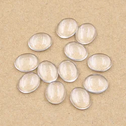 Oval Flat Back Clear Glass Cabochon for DIY Jewelry - High Quality Selection (8x10mm 100pcs)