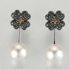 Модные маленькие цветы жемчуг корейский стиль Комплект сережек для женщин женские ювелирные изделия и роскошные товары инопланетянин конфеты Единорог