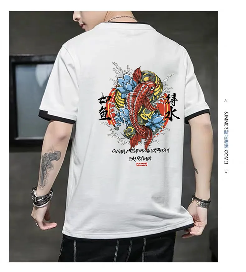 

Men's t-shirt summer short-sleeved t-shirt men's simple creative design printed cotton brand shirt men's shirt