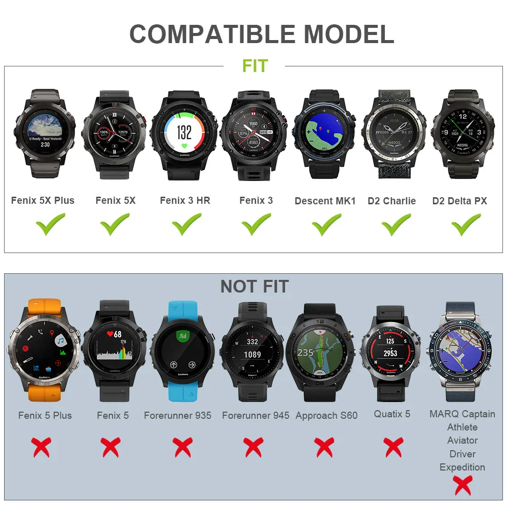 Ширина 26 мм, ремешок для часов Garmin Fenix 6X, ремешок, силиконовый, быстрый покрой, браслет, замена для Fenix 5X/Fenix 5X Plus/Fenix 6X Pro